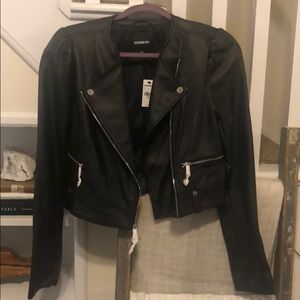 NWT Express Cropped Sleeve Leather Jacket $128
